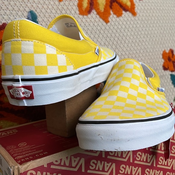 Vans Classic Slip On Checkerboard Cyber Yellow/True White Men’s sneakers - Picture 10 of 16